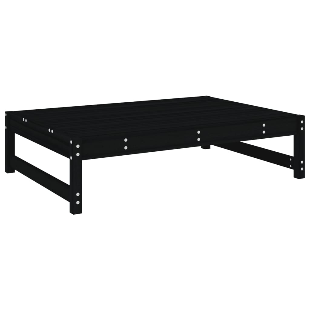 NNEVL Garden Footstool Black 120x80 cm Solid Wood Pine-2