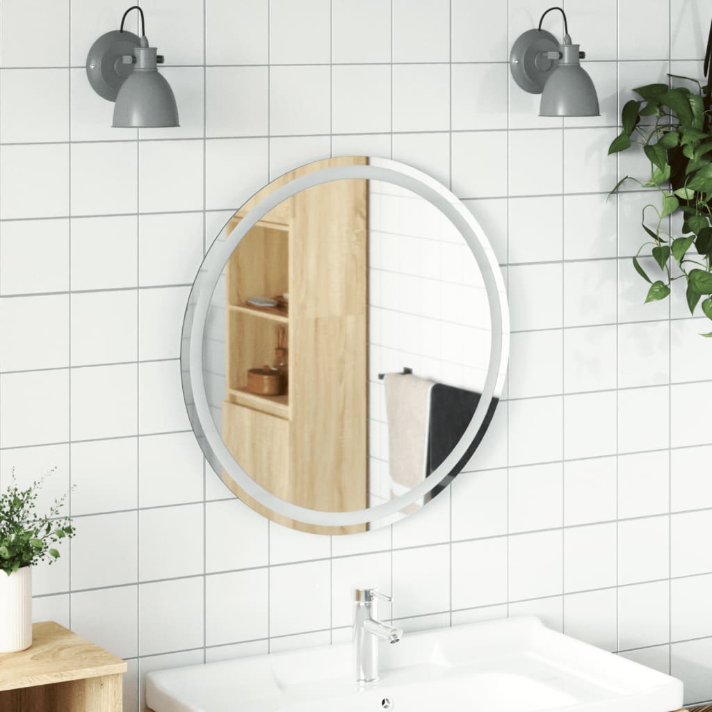 NNEVL LED Bathroom Mirror 70 cm Round-0