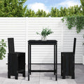 NNEVL 3 Piece Garden Bar Set Black Solid Wood Pine-0