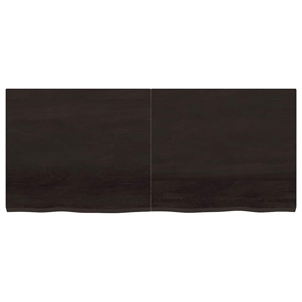 NNEVL Wall Shelf Dark Brown 140x60x(2-4) cm Treated Solid Wood Oak-1