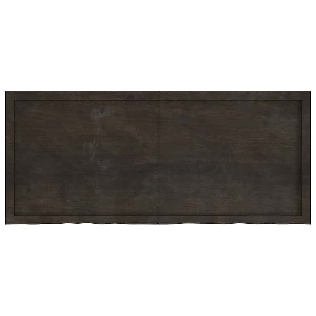 NNEVL Wall Shelf Dark Brown 140x60x(2-4) cm Treated Solid Wood Oak-2
