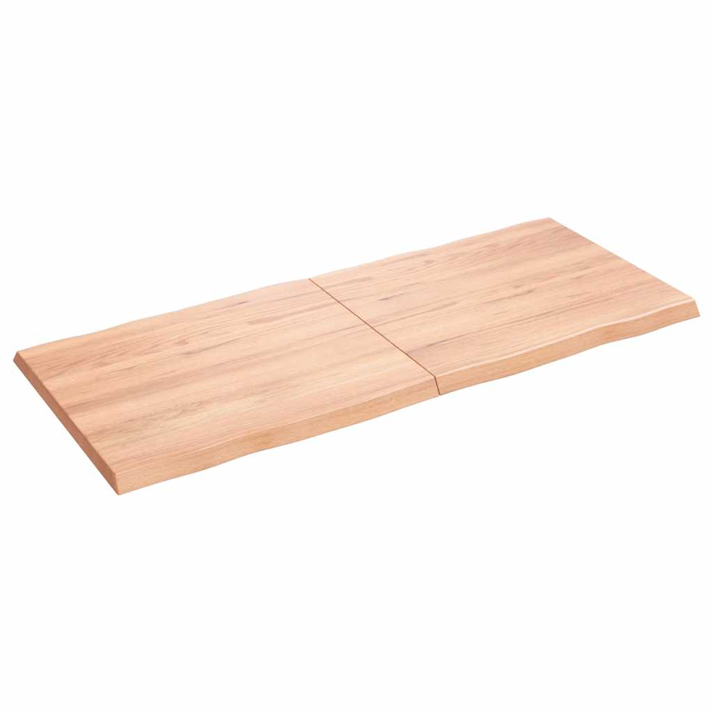 NNEVL Table Top Light Brown 140x60x(2-4)cm Treated Solid Wood Live Edge-1