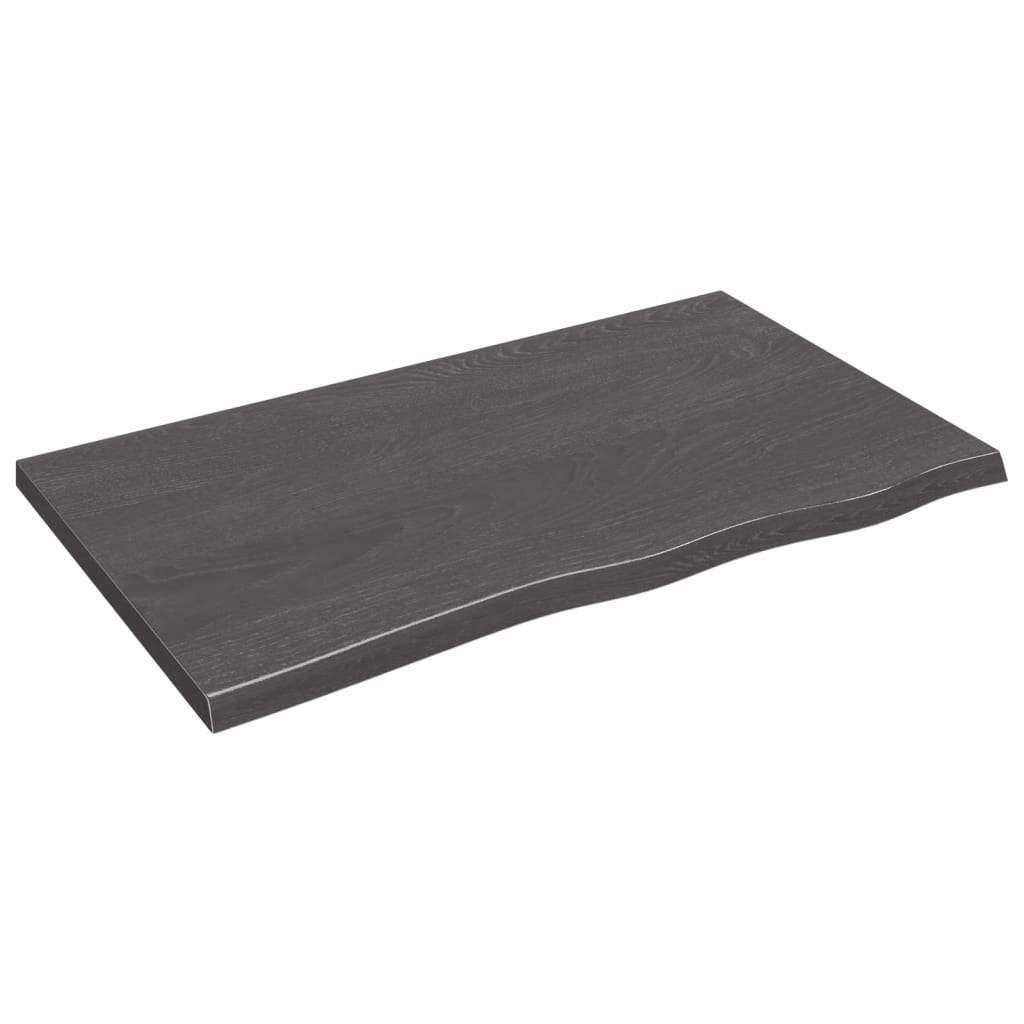 NNEVL Bathroom Countertop Dark Grey 100x60x4 cm Treated Solid Wood-1
