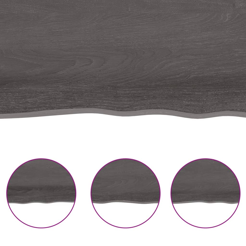 NNEVL Bathroom Countertop Dark Grey 100x60x4 cm Treated Solid Wood-4