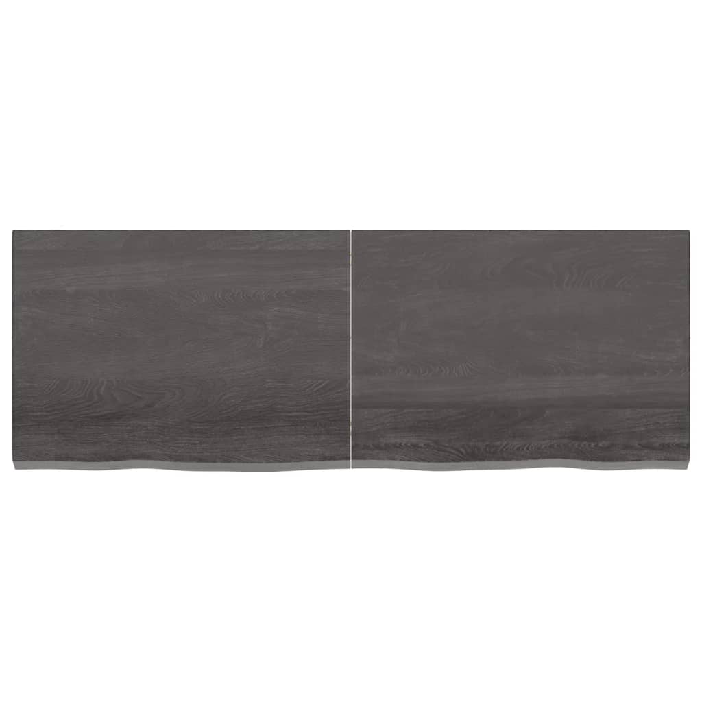 NNEVL Table Top Dark Grey 140x50x4 cm Treated Solid Wood Oak-2