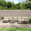 NNEVL 10 Piece Garden Lounge Set with Cushions Anthracite Poly Rattan-0