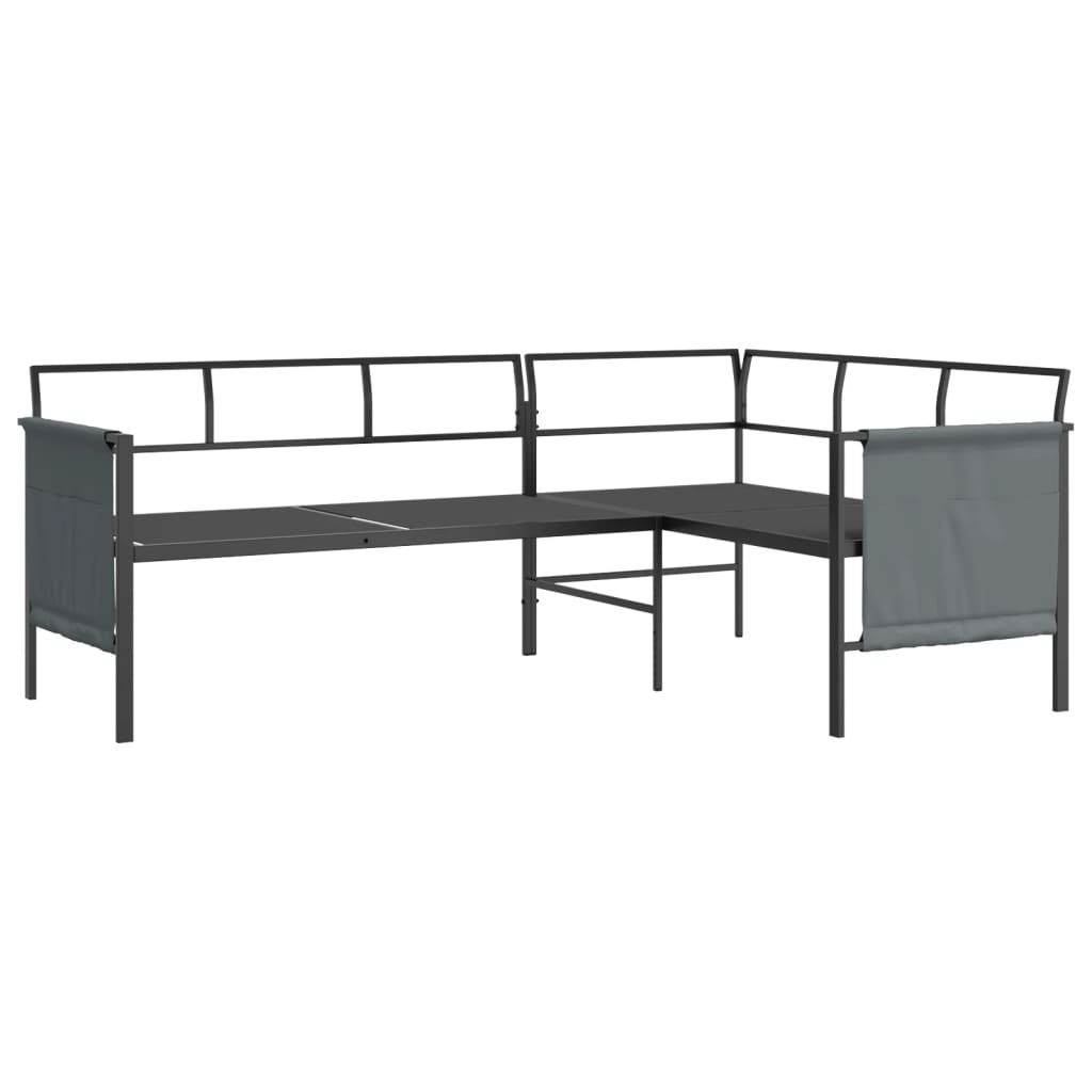 NNEVL 2 Piece Garden Dining Set Anthracite Steel