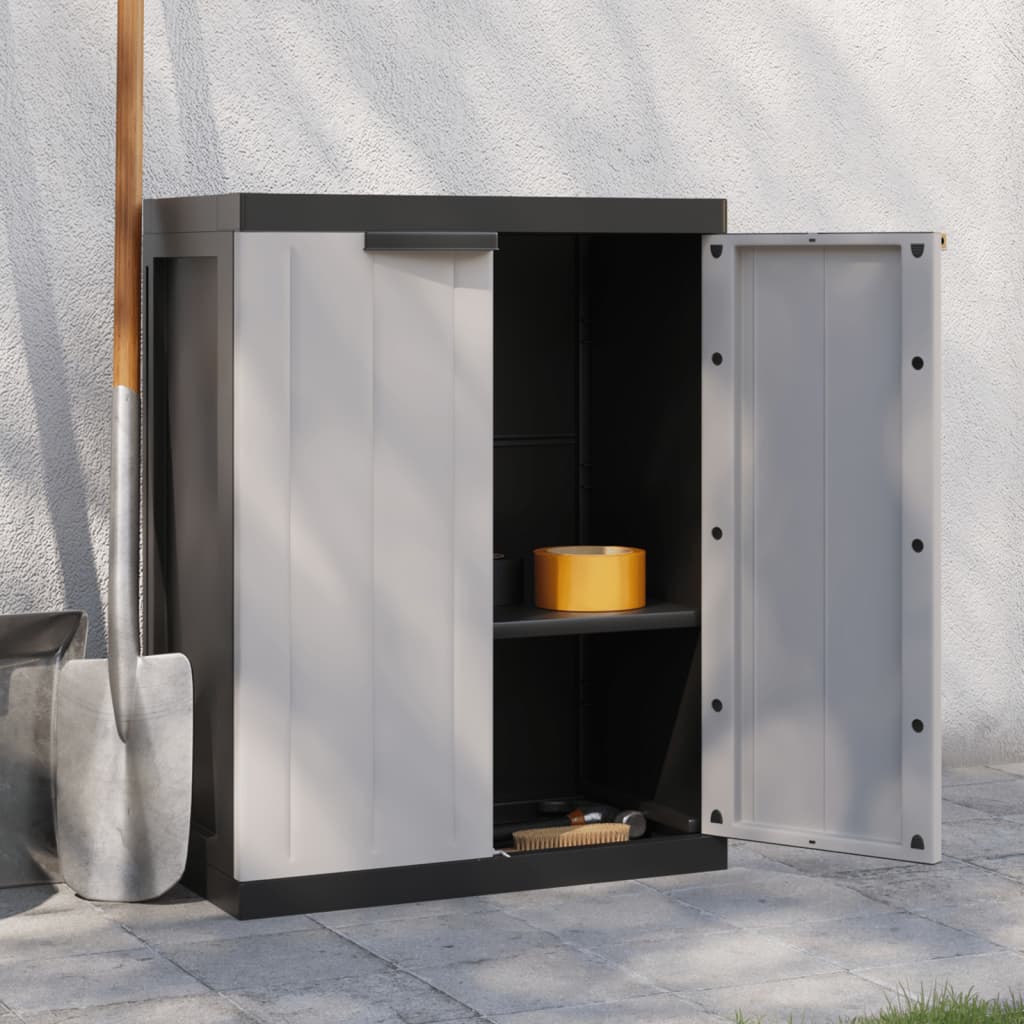 NNEVL Outdoor Storage Cabinet Grey and Black 65x37x85 cm PP-2