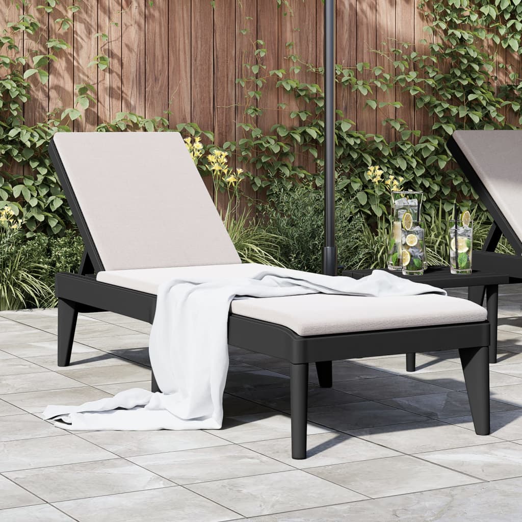 NNEVL Sun Lounger Anthracite 186x60x29 cm PP-0
