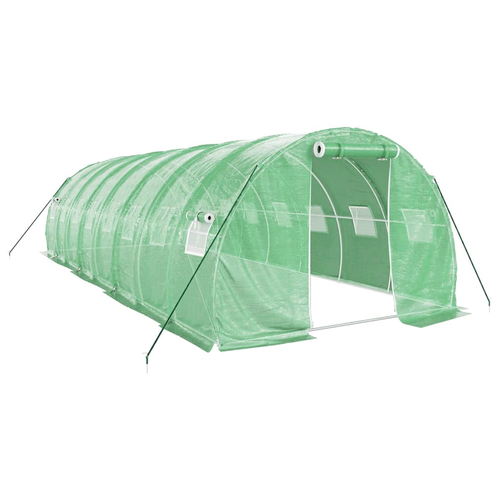 NNEVL Greenhouse with Steel Frame Green 24 m² 8x3x2 m-1