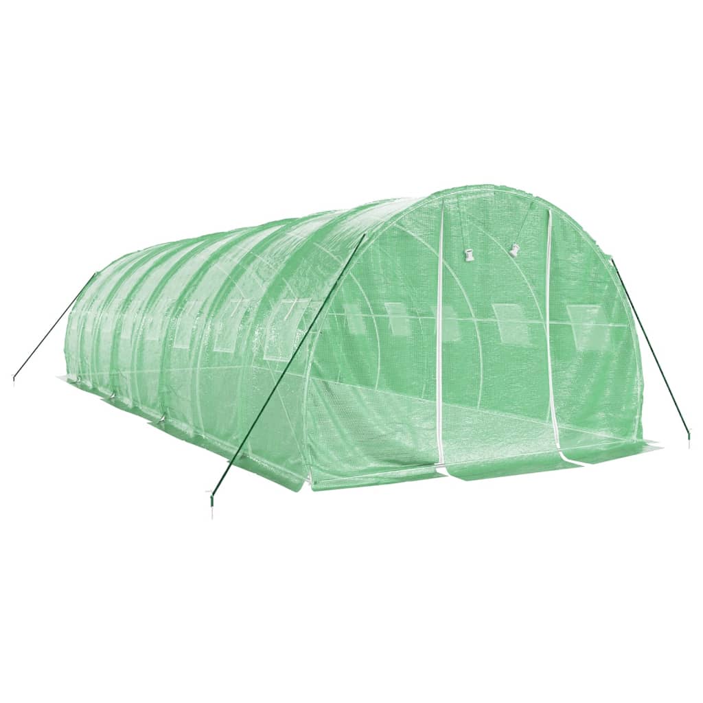 NNEVL Greenhouse with Steel Frame Green 24 m² 8x3x2 m-2