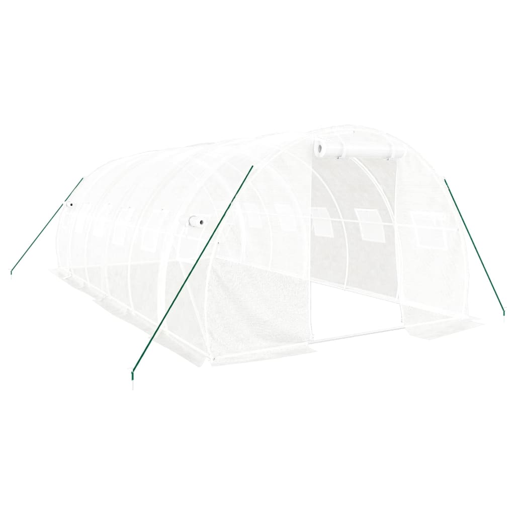 NNEVL Greenhouse with Steel Frame White 18 m² 6x3x2 m-1