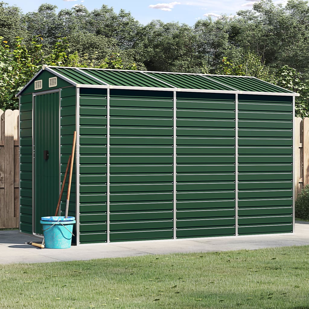 NNEVL Garden Shed Green 191x300x198 cm Galvanised Steel-0