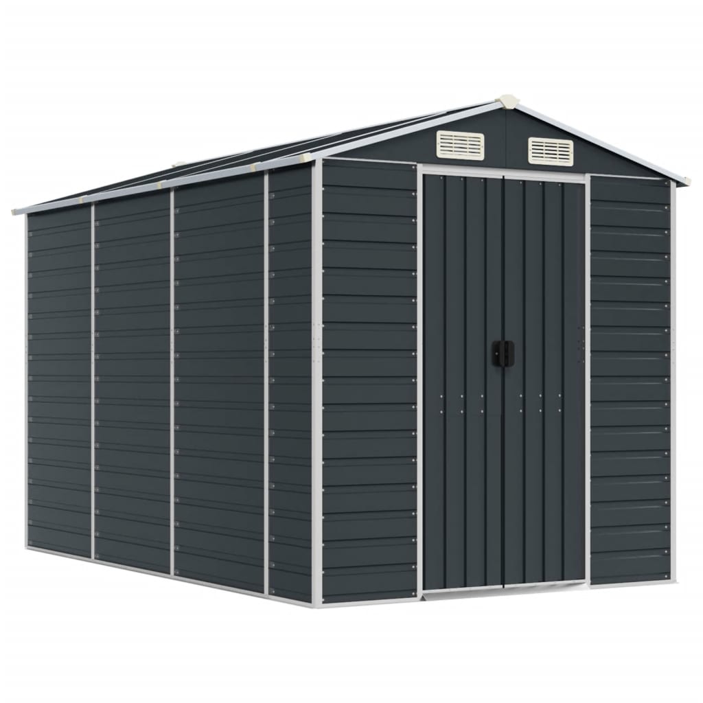 NNEVL Garden Shed Anthracite 191x300x198 cm Galvanised Steel-1