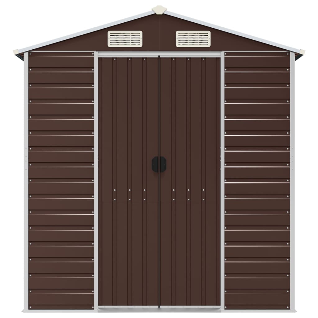 NNEVL Garden Shed Brown 191x895x198 cm Galvanised Steel-3