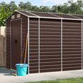 NNEVL Garden Shed Brown 191x895x198 cm Galvanised Steel-0