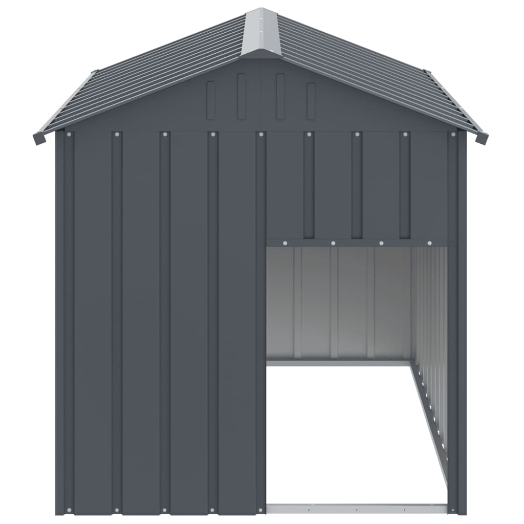NNEVL Dog House with Roof Anthracite 117x153x123 cm Galvanised Steel-2
