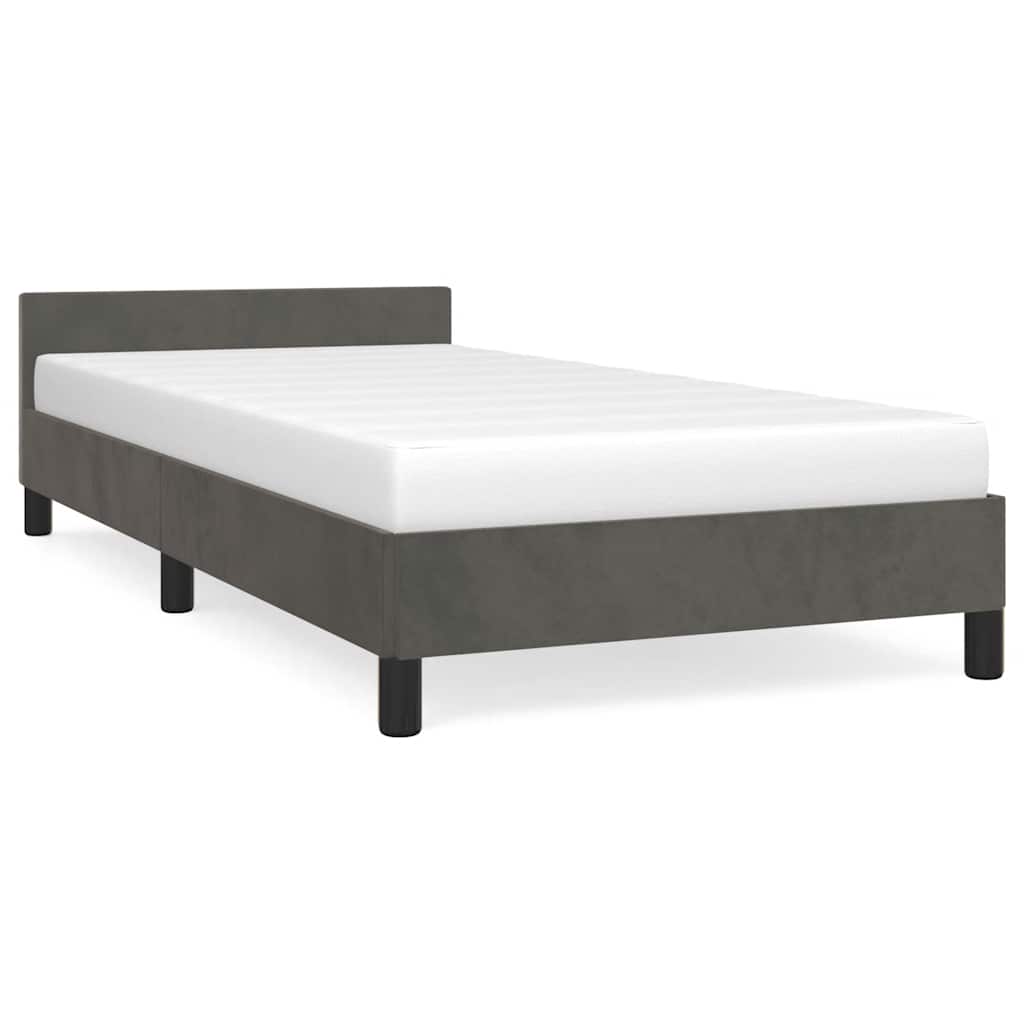NNEVL Bed Frame without Mattress Dark Grey King Single Size Velvet-1