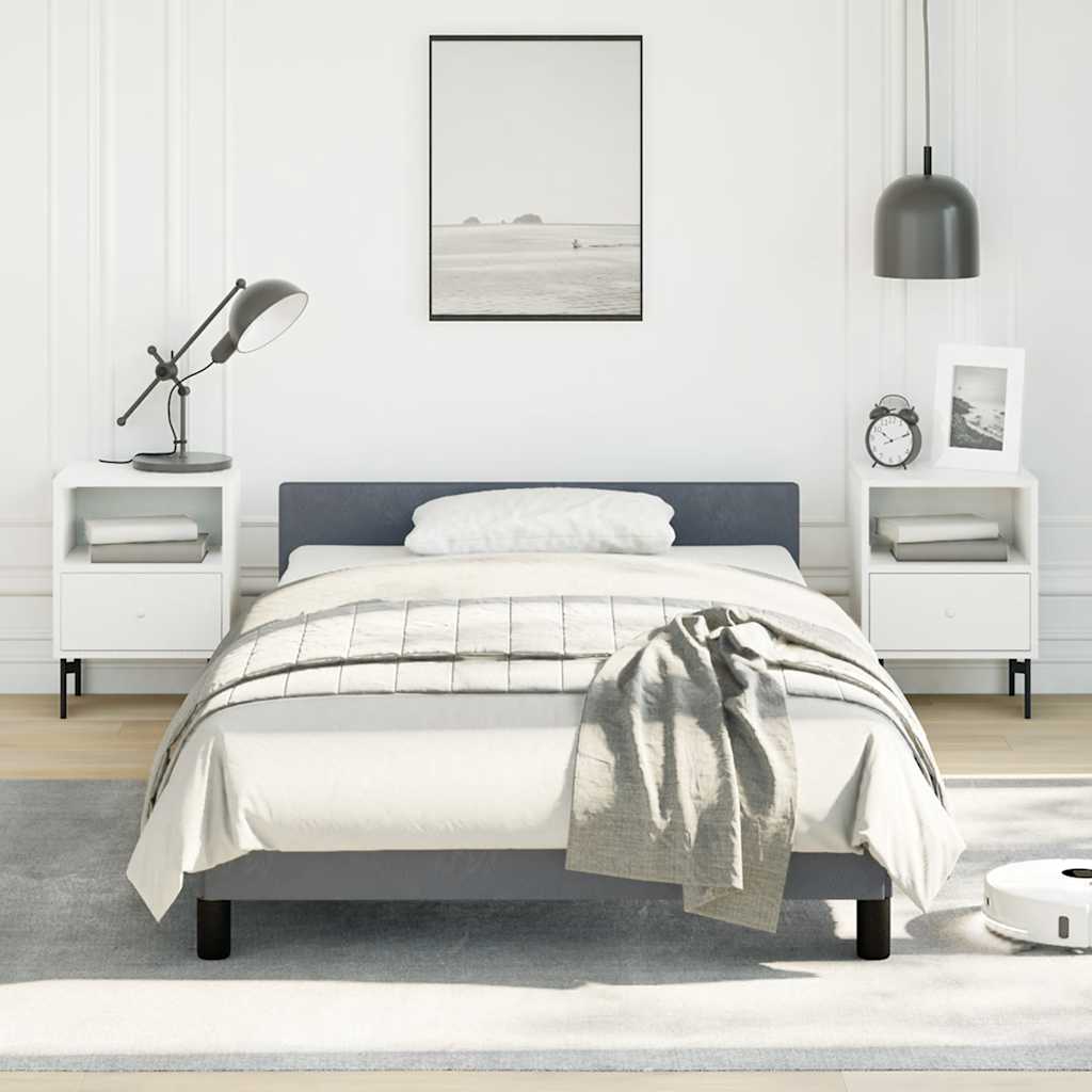 NNEVL Bed Frame without Mattress Dark Grey King Single Size Velvet-0