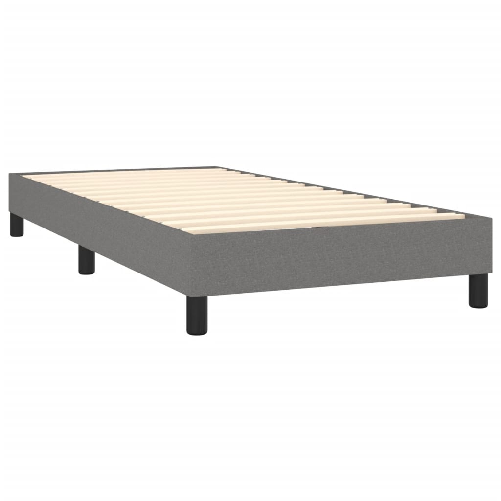 NNEVL Box Spring Bed with Mattress&LED Dark Grey 100x200cm Fabric-4