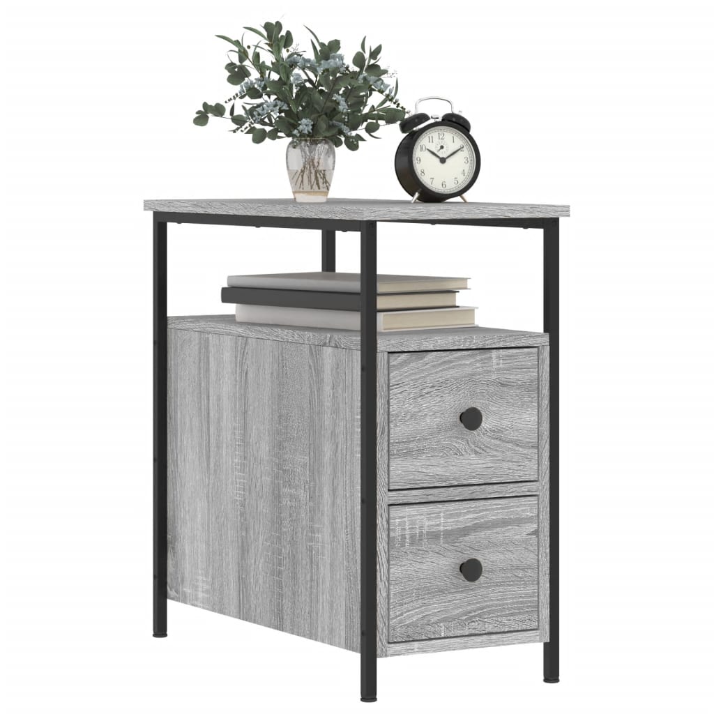 NNEVL Bedside Cabinets 2 pcs Grey Sonoma 30x60x60 cm Engineered Wood-2