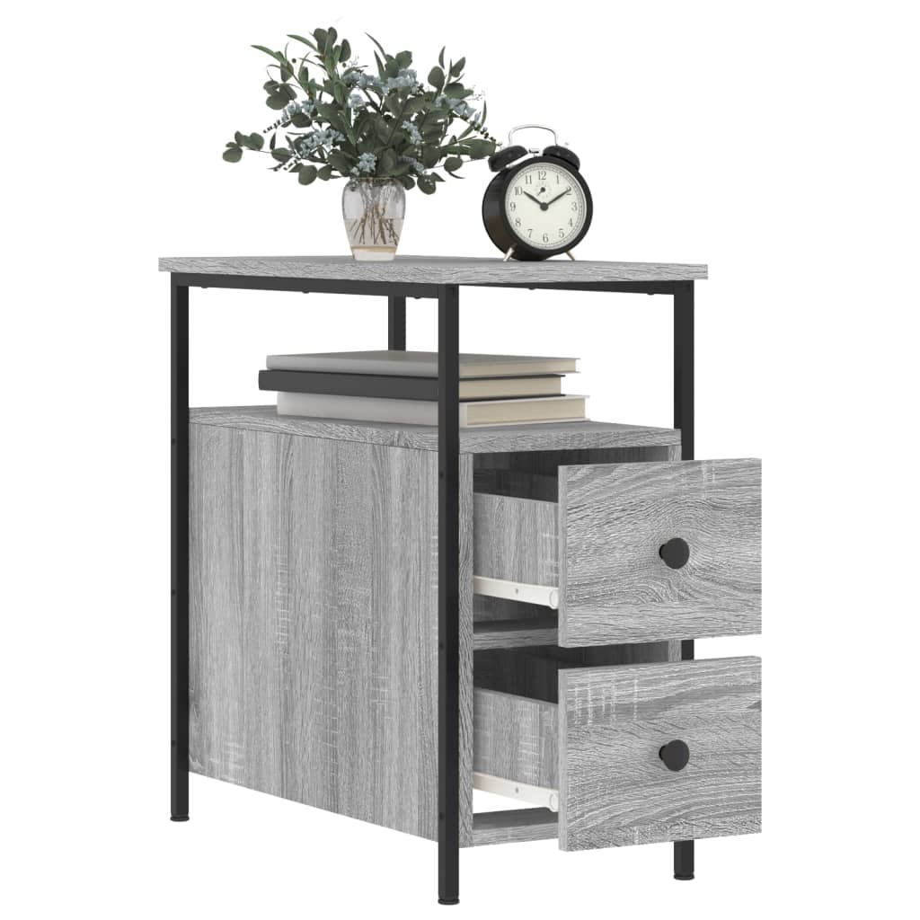 NNEVL Bedside Cabinets 2 pcs Grey Sonoma 30x60x60 cm Engineered Wood-3