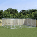 NNEVL Outdoor Dog Kennel Silver 6x6x2 m Galvanised Steel-0