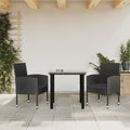 NNEVL 3 Piece Garden Dining Set Black Poly Rattan and Steel-0