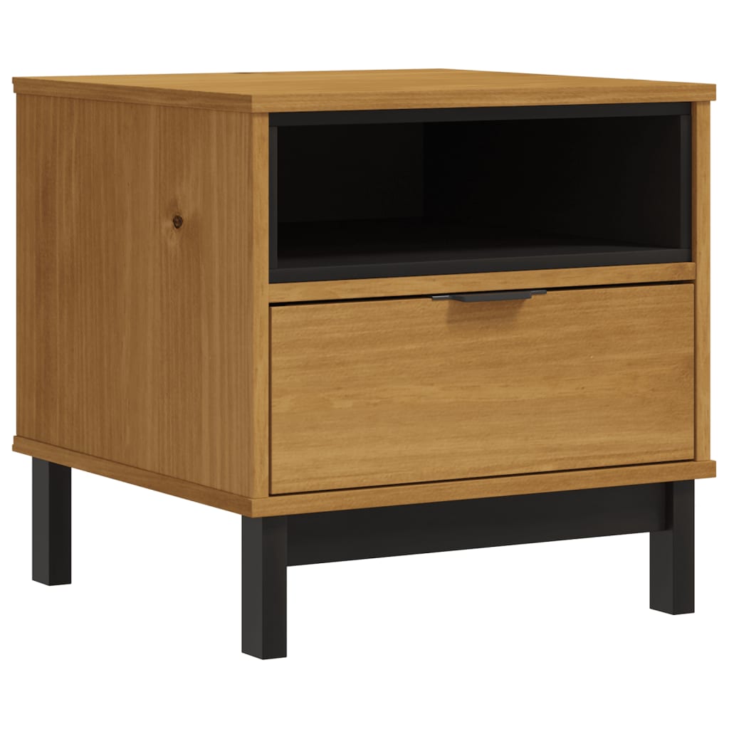 NNEVL Side Table FLAM 50x50x50 cm Solid Wood Pine-1