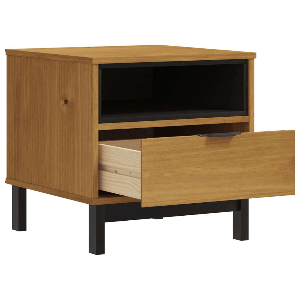 NNEVL Side Table FLAM 50x50x50 cm Solid Wood Pine-3