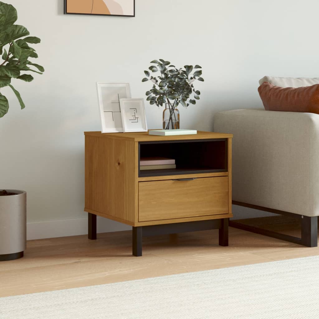 NNEVL Side Table FLAM 50x50x50 cm Solid Wood Pine-0