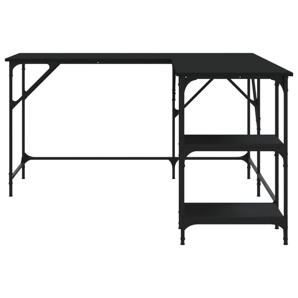 NNEVL Desk Black 139x139x75 cm Engineered Wood-4