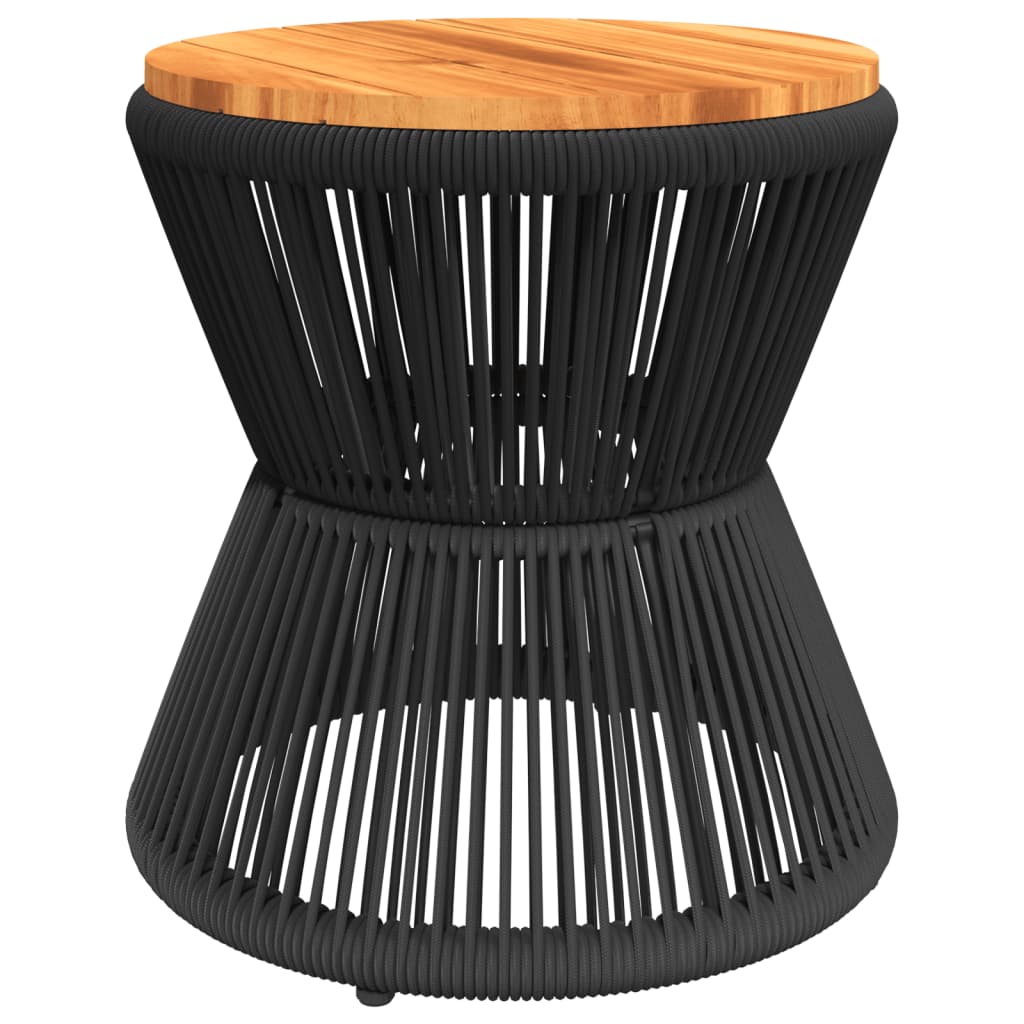 NNEVL Coffee Table with Wire Base Black Ø 45x44 cm Solid Wood Acacia-1