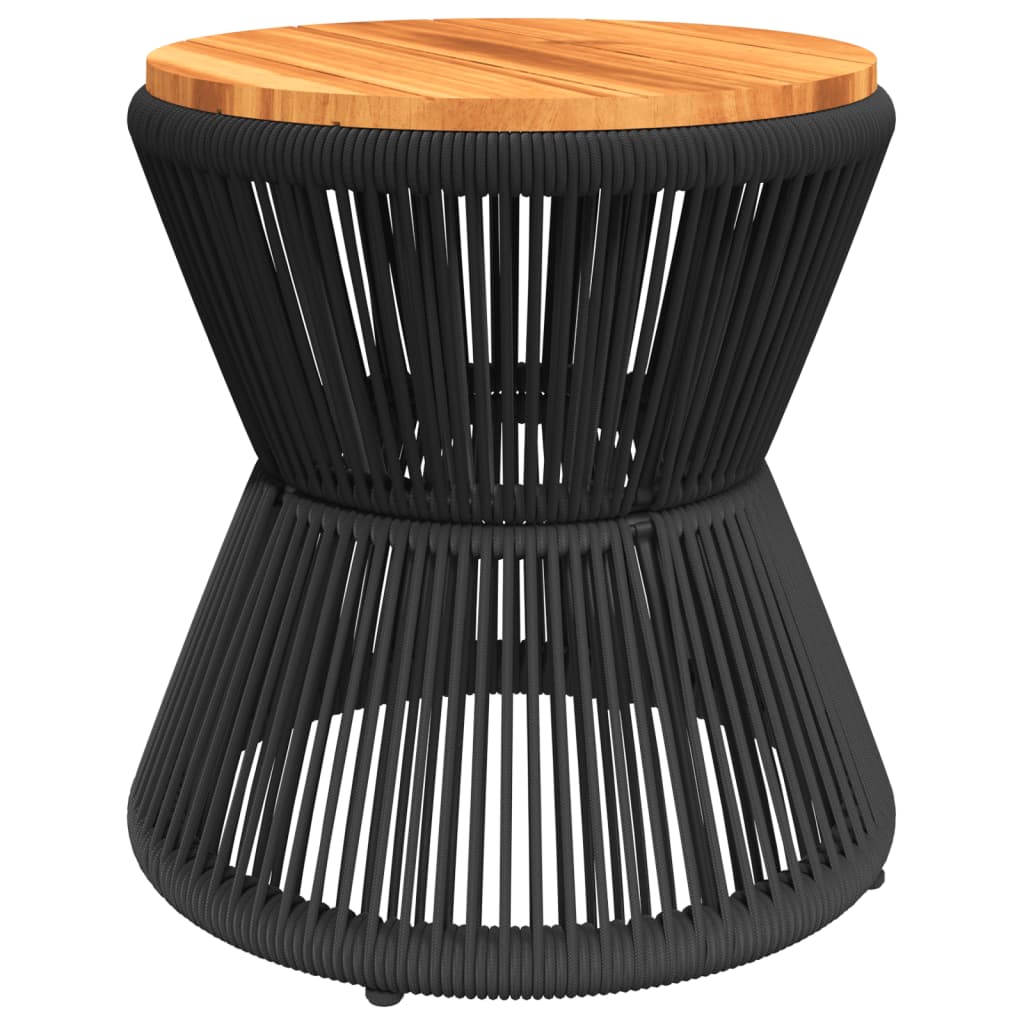 NNEVL Coffee Table with Wire Base Black Ø 45x44 cm Solid Wood Acacia-4