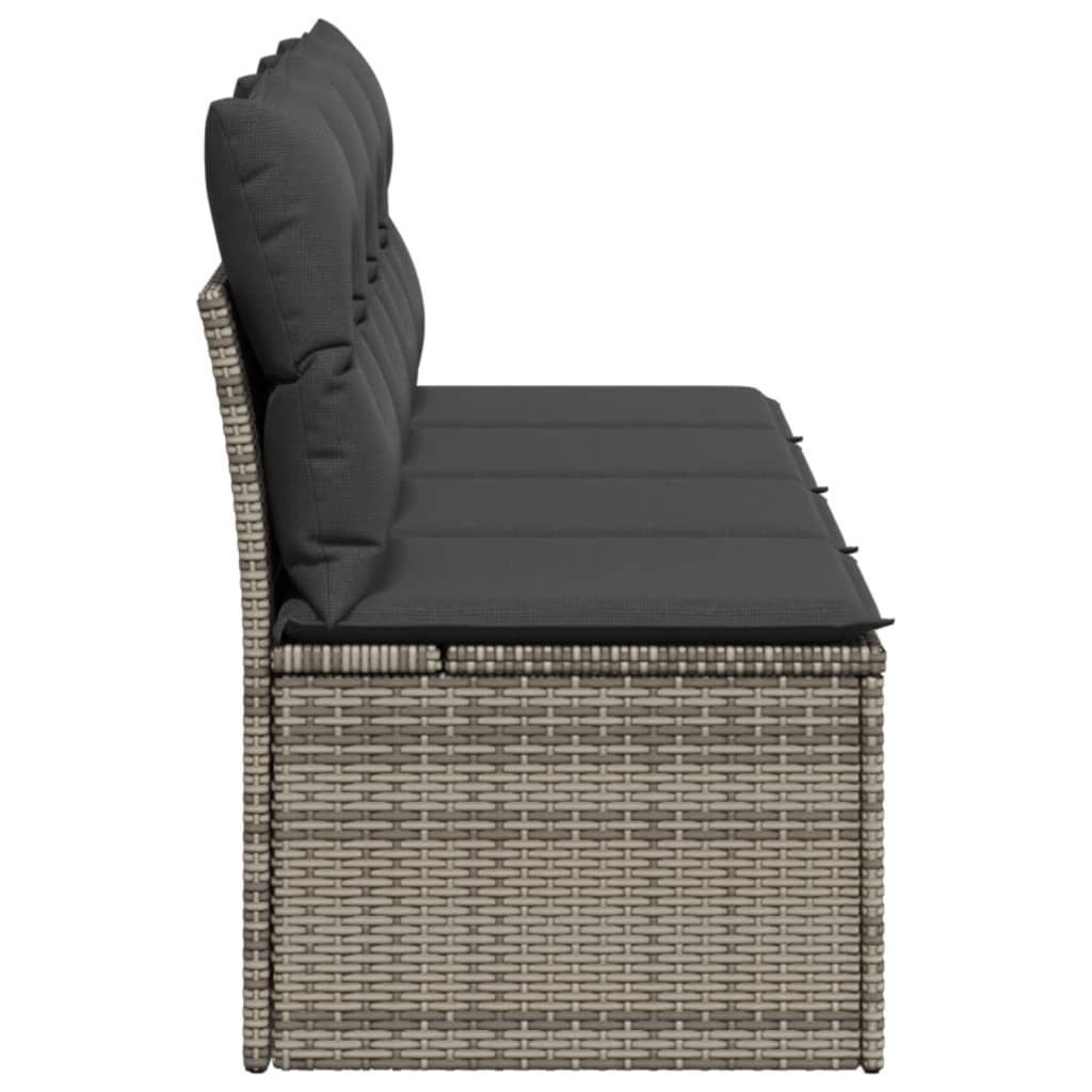 NNEVL Garden Sofa with Cushions 4-Seater Grey Poly Rattan-4