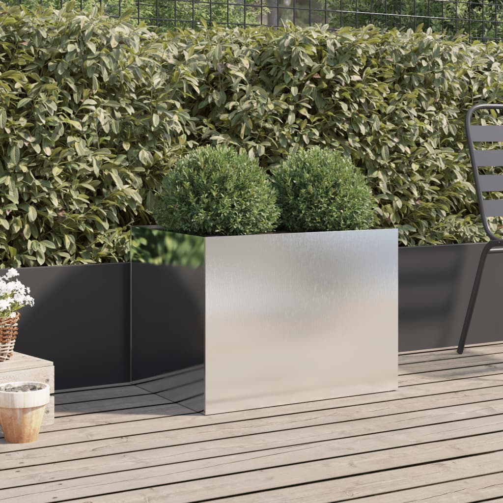 NNEVL Planter Silver 62x47x46 cm Stainless Steel-2
