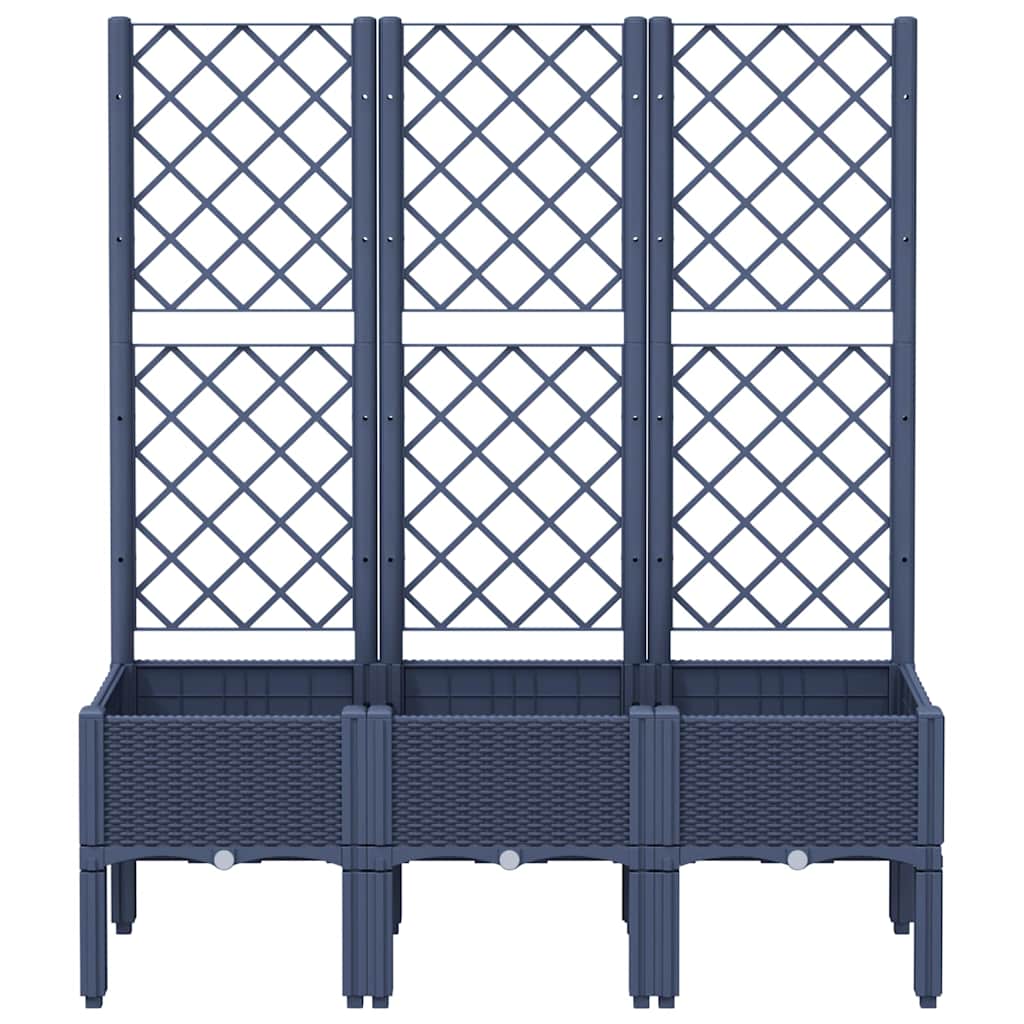 NNEVL Garden Planter with Trellis Blue Grey 120x40x142 cm PP-2