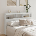 NNEVL Headboard Cabinet with LED White 160x17x102 cm-0