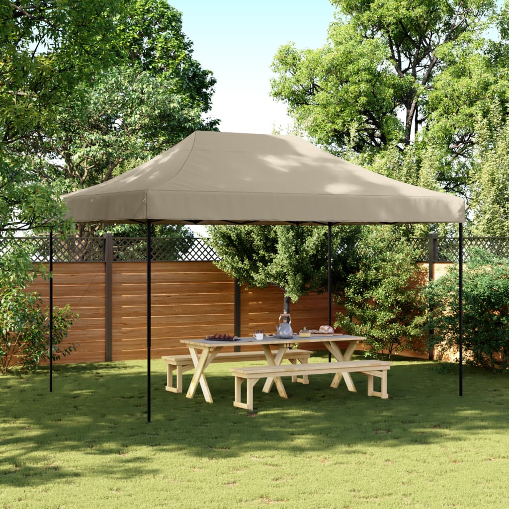 NNEVL Foldable Party Tent Pop-Up Taupe 410x279x315 cm-0