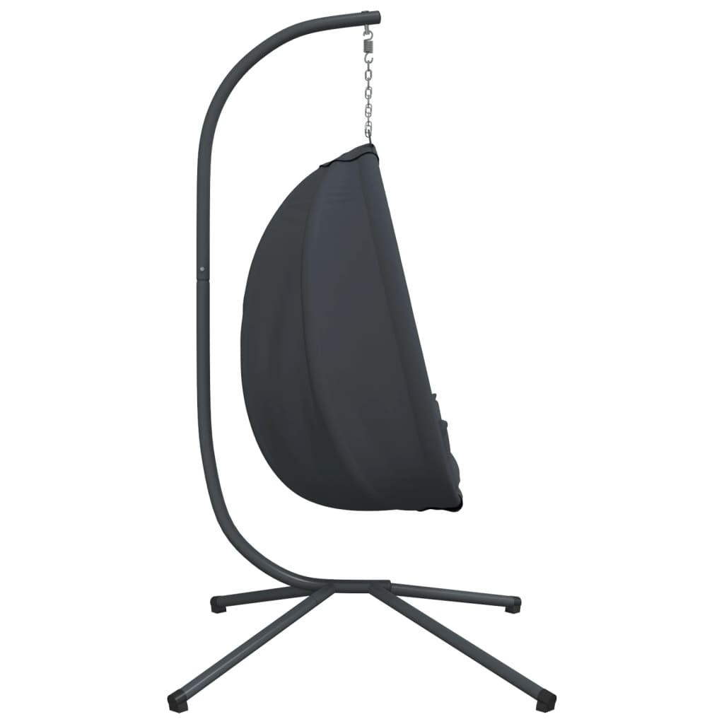 NNEVL Hanging Egg Chair with Stand Anthracite Fabric and Steel-4