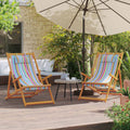 NNEVL Folding Beach Chairs 2 pcs Multicolour Fabric-0