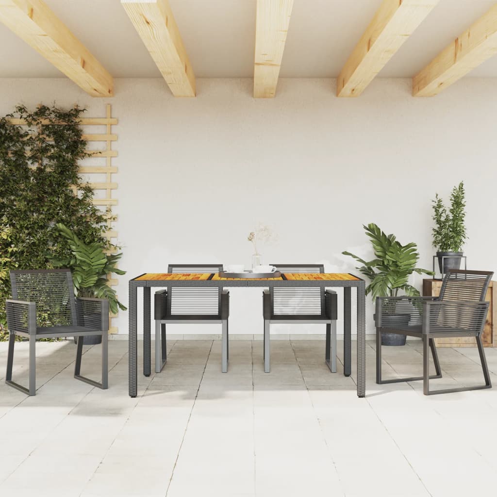 NNEVL Garden Chairs 4 pcs Black Poly Rattan-2