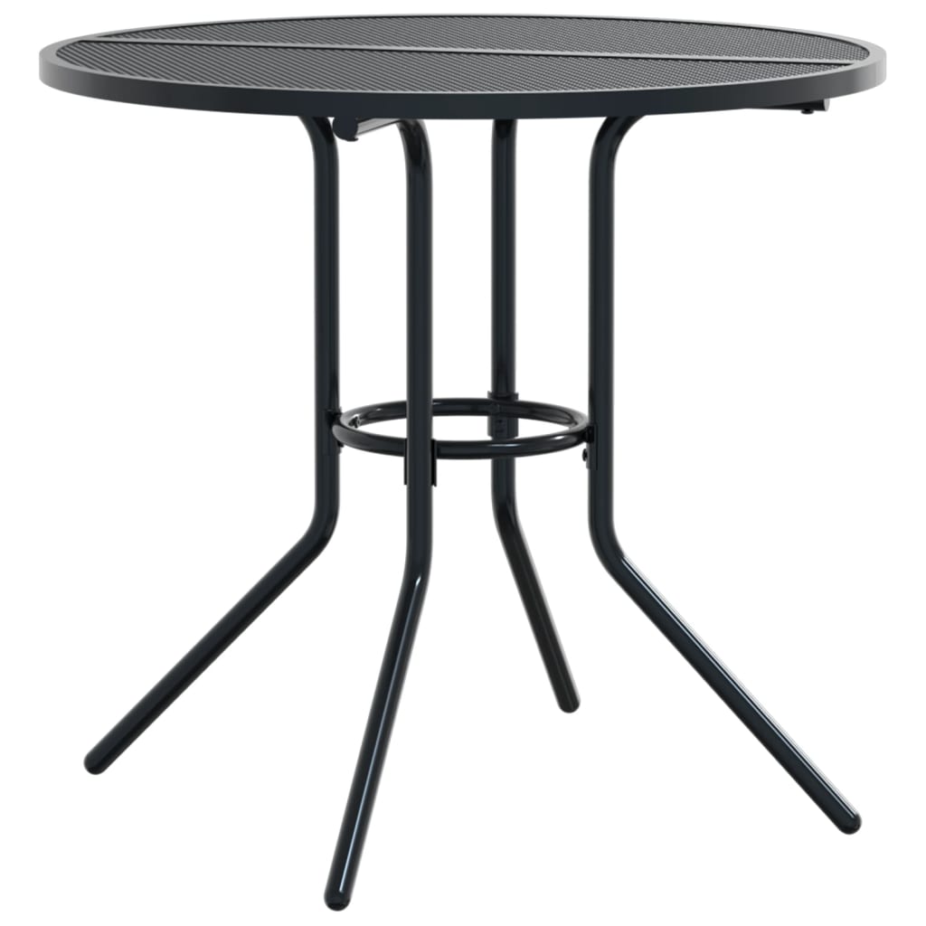 NNEVL Patio Table Round Anthracite Ø80x72.5 cm Powder-coated Steel-1