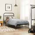 NNEVL Metal Bed Frame without Mattress with Headboard Black 90x190 cm-0