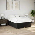 NNEVL Bed Frame without Mattress Black Double Fabric-0