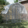 NNEVL Chicken Cages with Roof and Door Silver Galvanised Steel-0