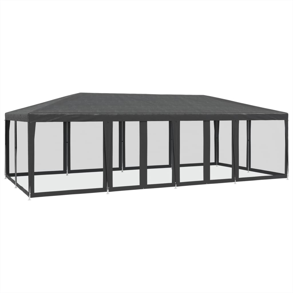 NNEVL Party Tent with 12 Mesh Sidewalls Anthracite 8x4 m HDPE-1