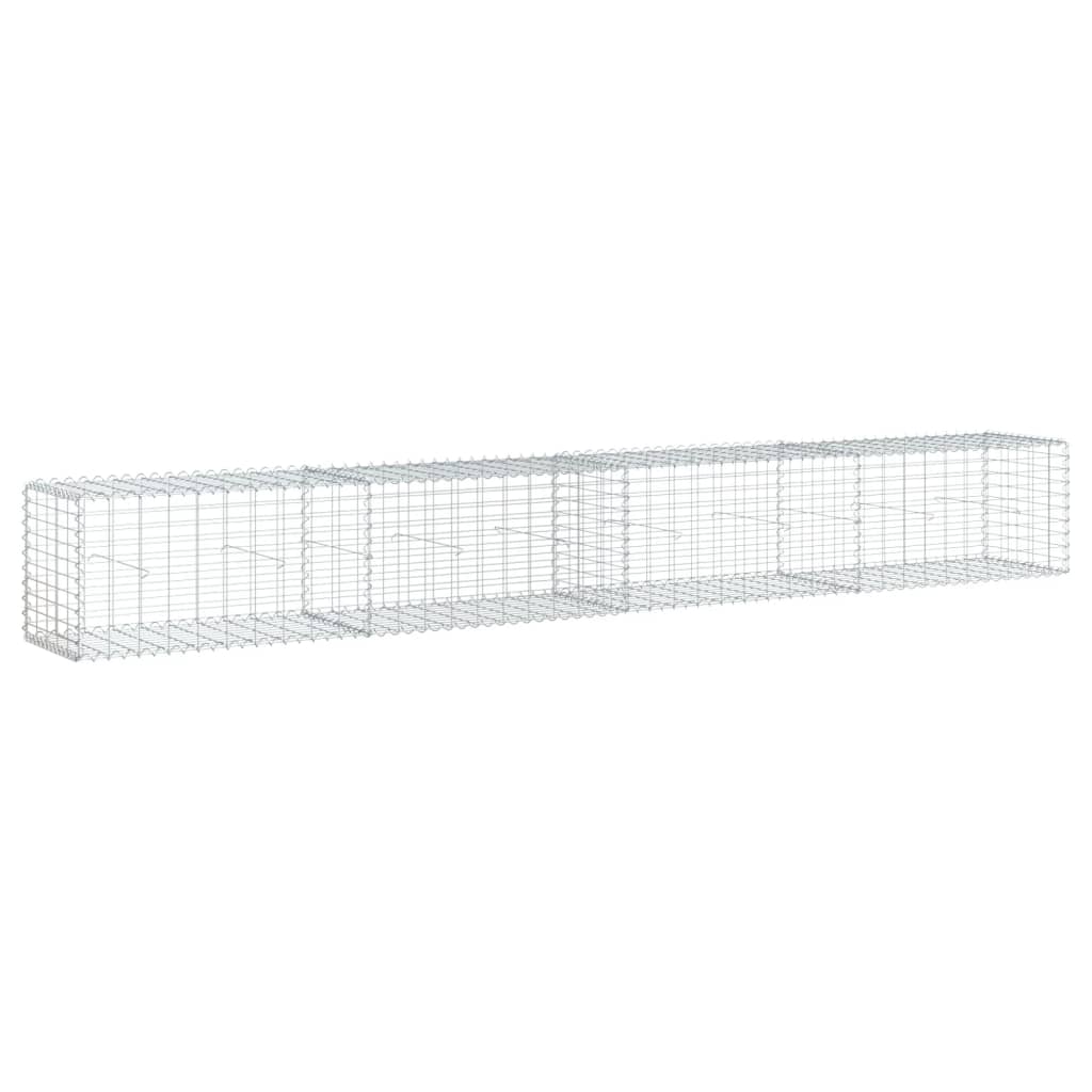 NNEVL Gabion Basket with Cover 400x50x50 cm Galvanised Iron-1