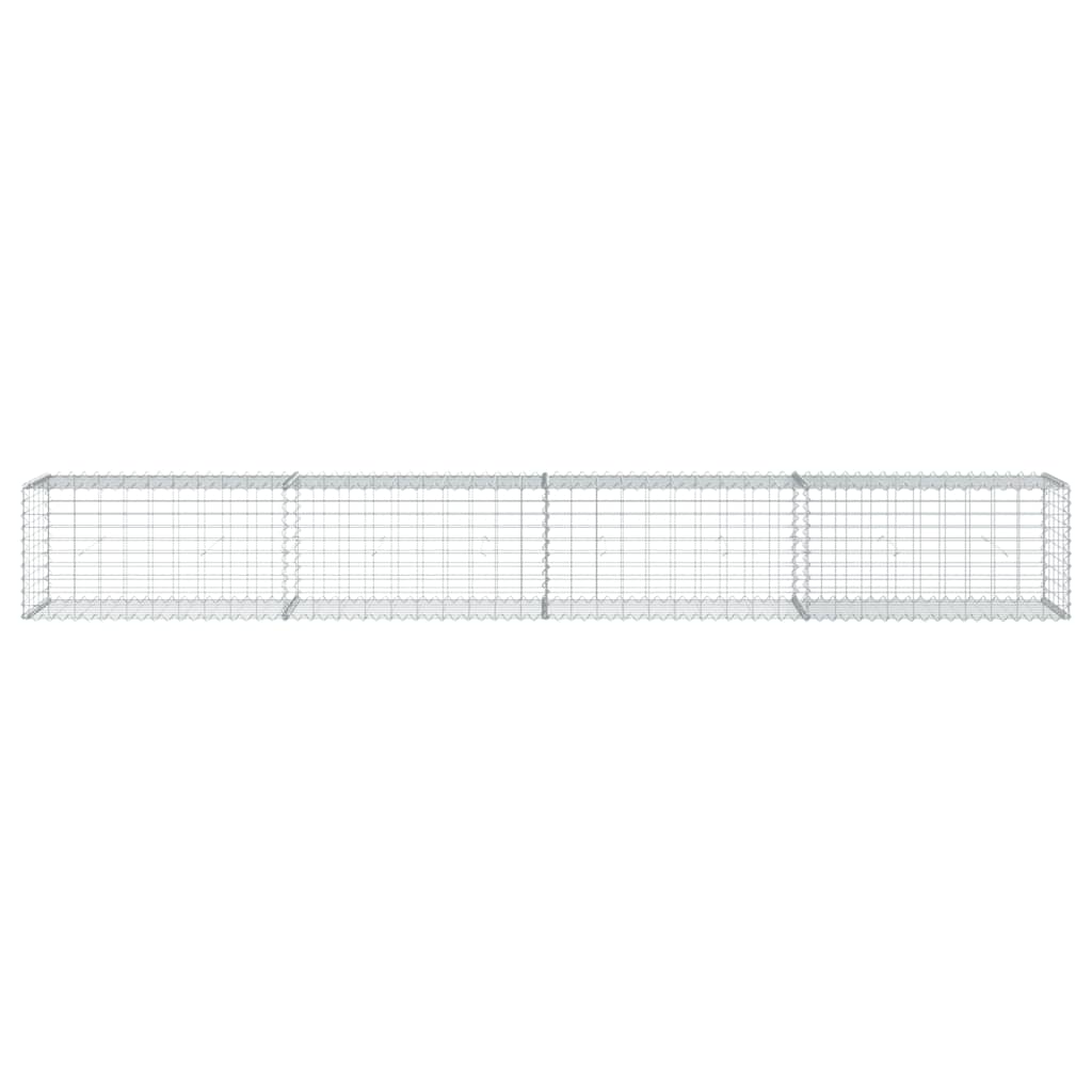 NNEVL Gabion Basket with Cover 400x50x50 cm Galvanised Iron-2
