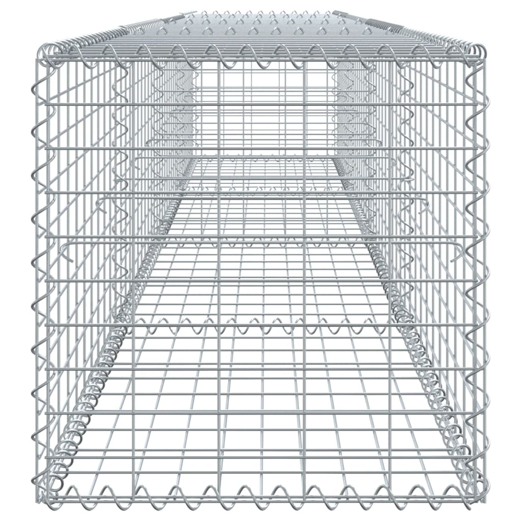 NNEVL Gabion Basket with Cover 400x50x50 cm Galvanised Iron-3